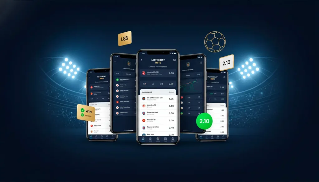 Professional comparison of best bookmakers for football betting showing multiple betting platforms and odds