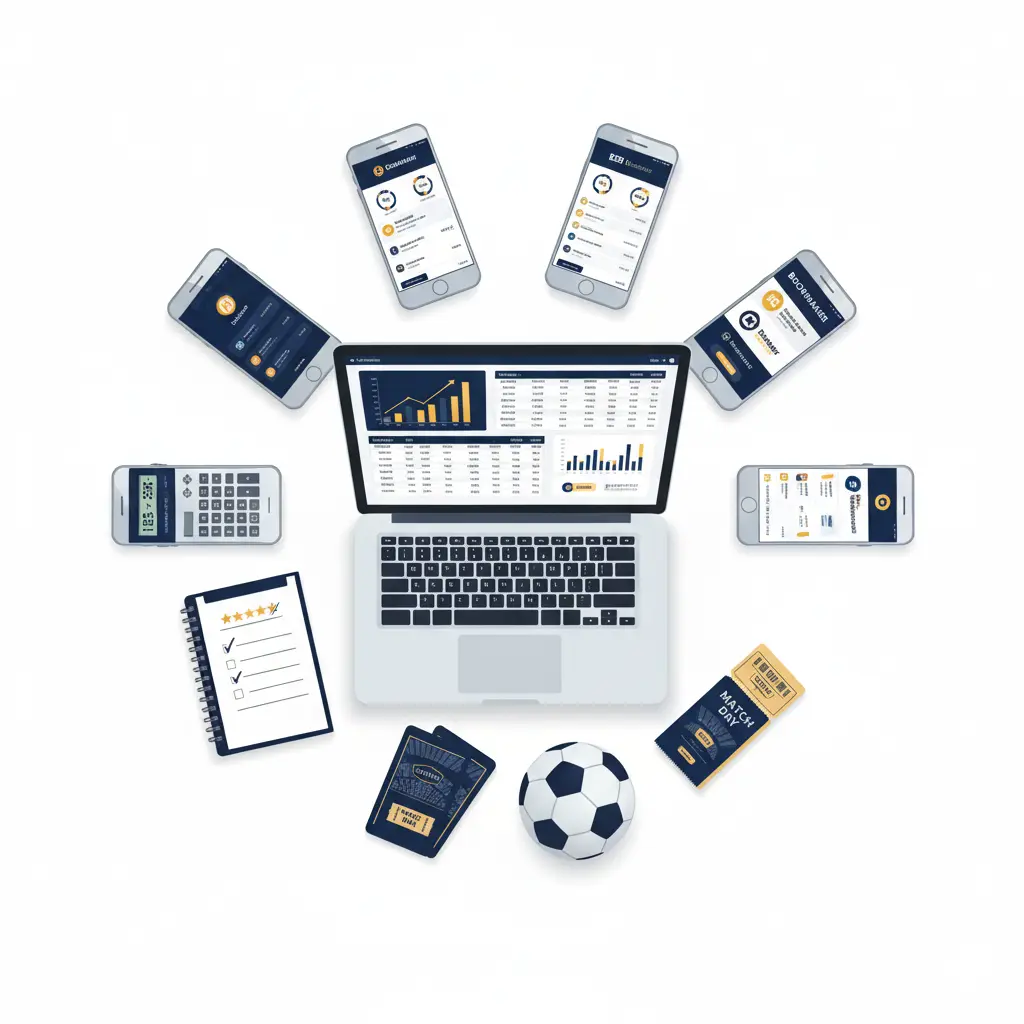 Comprehensive bookmaker testing methodology showing evaluation process with data analysis and multiple platform reviews