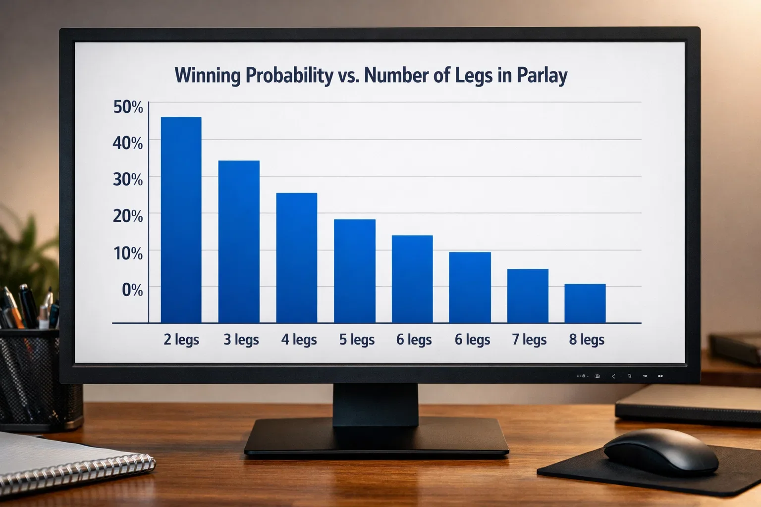Chart showing declining win probability as accumulator legs increase