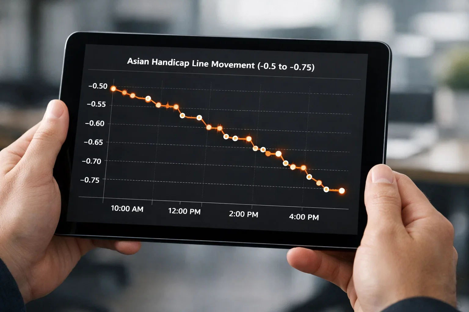 Chart showing Asian handicap line movements before a match